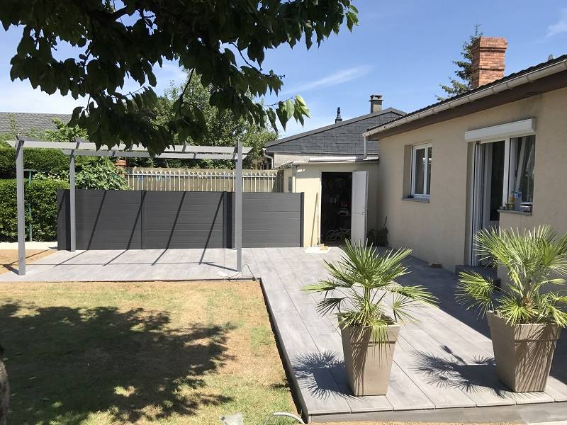 Pose et agrandissement d une terrasse  en dalle c ramique 